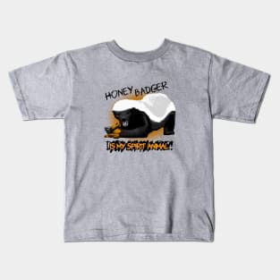 Honey Badger Meme, dark text Kids T-Shirt